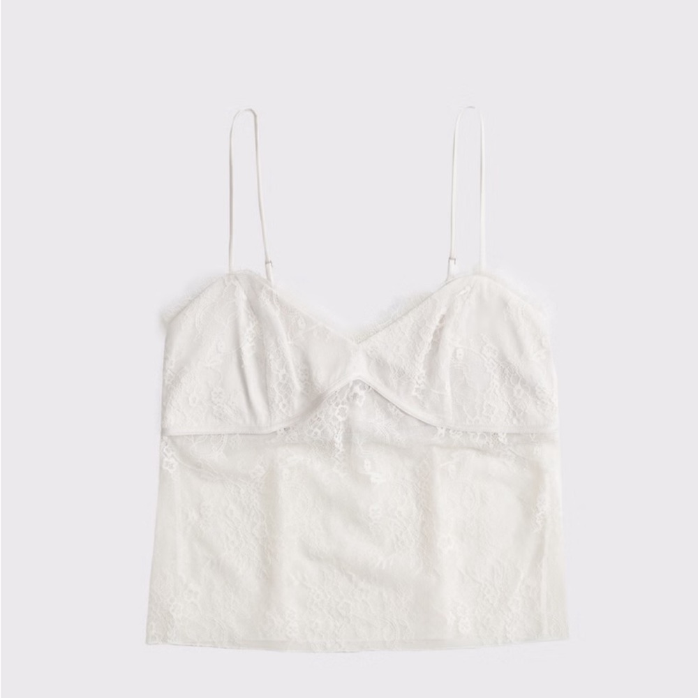Abercrombie Lace Babydoll Cami White